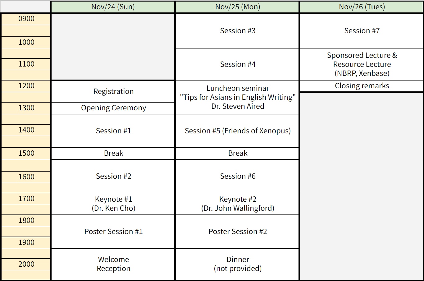 AXC 2024 schedule